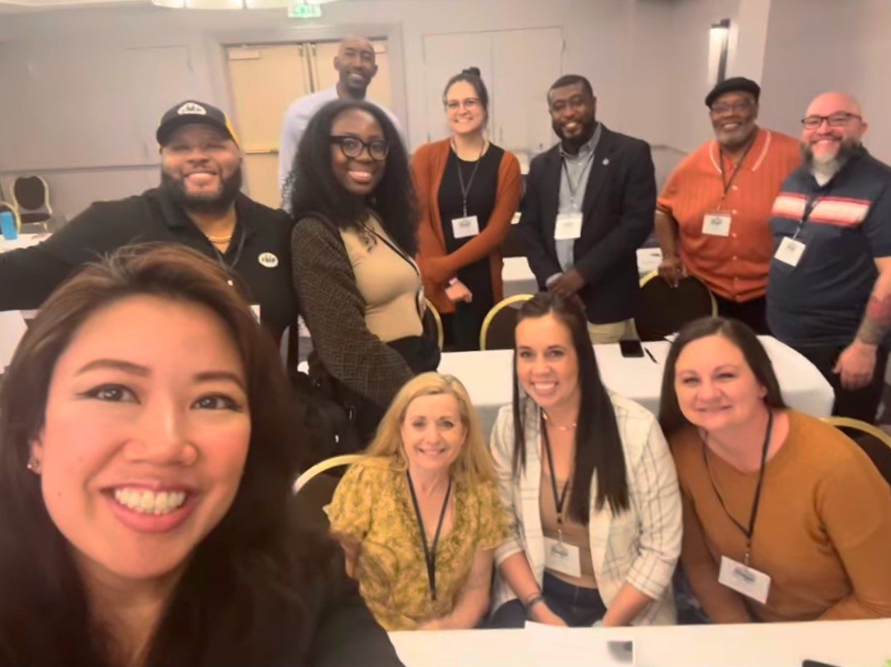 Thao Tran with workshop participants at a digital health and safety session