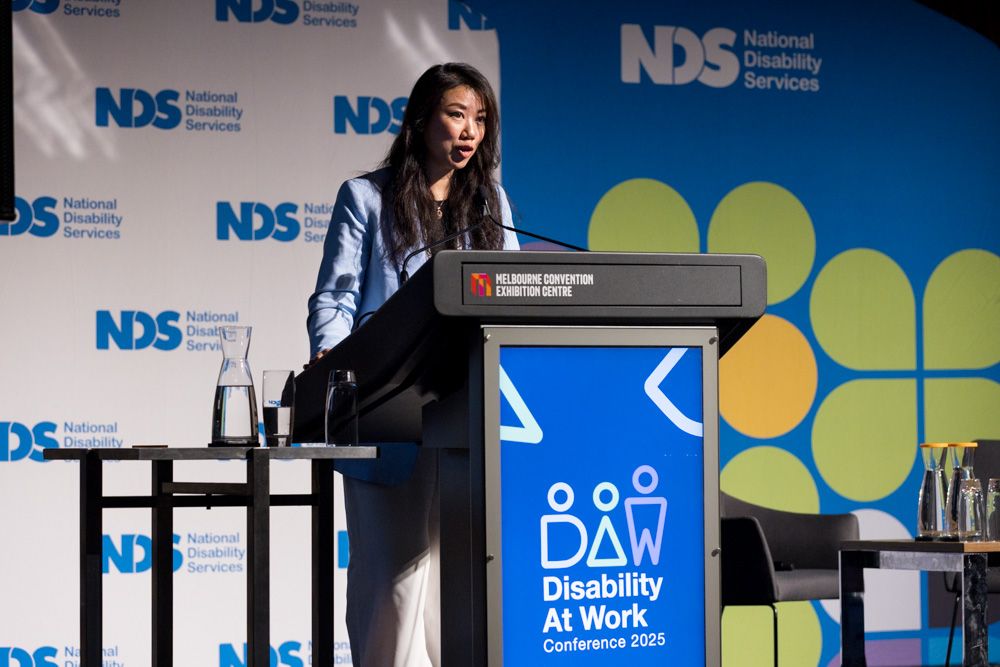Thao Tran speaking at the NDS Disability At Work Conference 2025